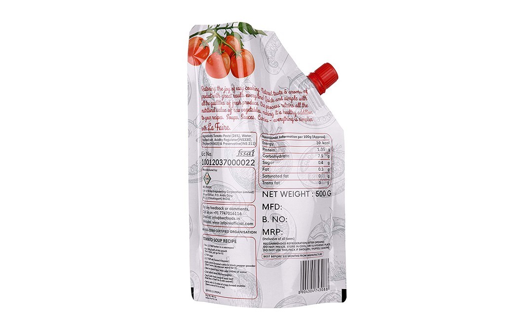 La Faire Tomato Puree    Pouch  500 grams